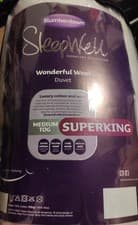Image of Slumberdown 100% Wool Duvet Medium Tog All Year-Round Quilt, Naturally Regulates