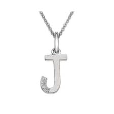 Image of Hot Diamonds Initial J Micro Silver Pendant DP410 - RRP £49.00