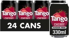 Image of Tango Sugar Free Cherry 24 x 330ml Cans Zero Sugar Fizzy Soft Drink Pack UK