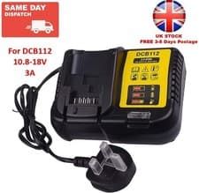 Image of For DeWalt DCB112 Multi Voltage Li-Ion Battery Charger 10.8V 18V DCB182 DCB200