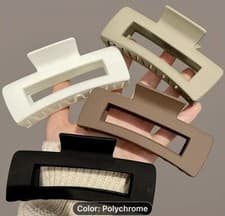 Image of Hair Claw Clips Strong Hold Rectangle Hair Claw 4 Pack Matte Solid Color