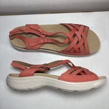 Image of Hotter Maisie Coral Nubuck Leather Sandals - Size 6 - NEW