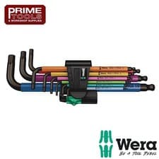 Image of Wera 073593 HexPlus 9 Piece Multi Colour Ball End Hexagon Allen Key Set 1.5-10mm
