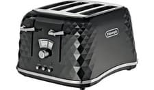 Image of De'longhi CTJ4003.BK Brillante 4 Slice Toaster Defrost Function 1800W Black