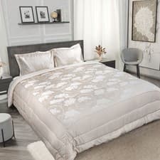 Image of Bedspread Set 3Pcs Quilted Jacquard Bedspread Double King Single Bed Blossom
