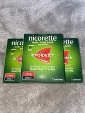 Image of 3 x Nicorette Step 2 Invisi 15 mg - 7 Patches - Exp 04/2027 - 2028 Onwards