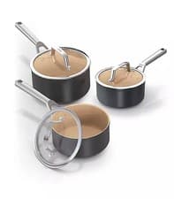 Image of Ninja Extended Life Ceramic 3-Piece Saucepan Set CW9300UK