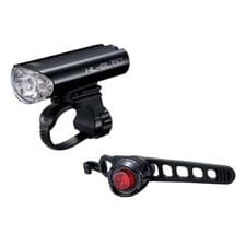 Image of Cateye Front & Rear Bike Lightset HL-EL160 / Orb Mountain Cycle Road Commuter