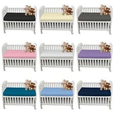 Image of 2 X Cot Bed Fitted Sheets 100% Pollycotton Fitted Sheets 70 x 140 cm