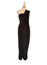 Image of Ladies black velvet open shoulder jumpsuit
