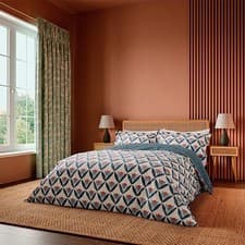 Image of Scion Living Tulip Trellis Duvet Cover Set Navy