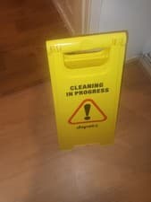 Image of Caution Wet Floor Cleaning in Progress Sign