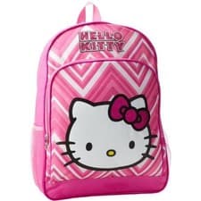 Image of Hello Kitty Backpack - Hello Kitty - Zig Zag 16" Large School Bag New 826083