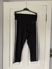 Image of adidas black 3 stripes cropped leggings tights size S