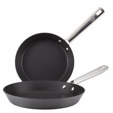 Image of Anolon Non Stick 2 Piece Frying Pan Set Dishwasher Safe Cookware