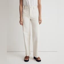 Image of Madewell NWT Perfect Vintage Wide Leg Jeans Size 31 Vintage Canvas Patch Pockets
