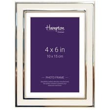 Image of Classic Design Silver With White Inlay & White Mount 4x6 5x7 Photo Picture Frame