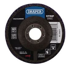 Image of Draper Polycarbide Strip Disc, 115Mm, 22.23Mm, 180 Grit, Purple - 37608