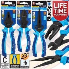 Image of Heavy Duty Pliers Combination Side Cutters Long Nose Pliers Soft Grip Set 3 Pcs