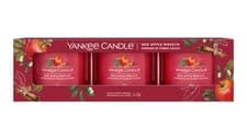 Image of Yankee Candle Red Apple Wreath Filled Votive Candle Gift Set 37g x 3