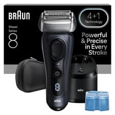Image of Braun Series 8 8663CC Electric Shaver, SensoAdapt, SmartCare Center - Grey