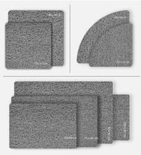 Image of Grey Loofah Shower Mat Non Slip Quick Dry Bath Mat Super Absorbent Anti Mould