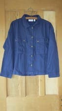 Image of New Denim & Co Utility Twill Shacket Shirt / Jacket Navy Sz Medium