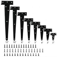 Image of Iron T-Shape Hinges 3 Pcs 8-12 Inch Heavy Duty with Screws for Gate Window Sheds