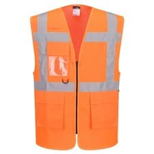 Image of Portwest ES376 Hi-Vis Mesh Executive Vest Reflective Work Safety Zip