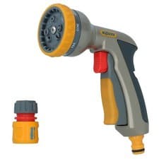 Image of Hozelock Multi Plus Spray Gun Water Nozzle Hose Pipe 8 Function Metal Cleaning