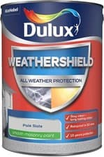 Image of Dulux Weathershield All Weather Protection Smooth Masonry Paint Pale Slate 5L
