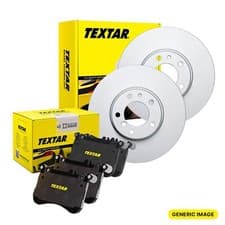 Image of TEXTAR Brake Discs Rotors & Pads Front Braking Service Set Fits Opel Vauxhall