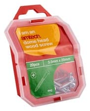 Image of 20Pc Amtech Pozi Dome Head Wood Screw Re-Usable 3.5Mm X 20Mm Storage Case Z0165