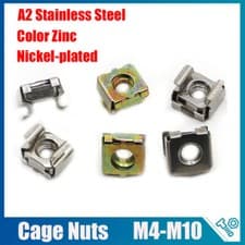 Image of Cage Nuts Carbon Steel Nickel Plated Colour Zinc 304/201 Stainless Steel M4-M10