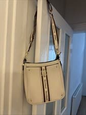 Image of River Island Webbing pocket messenger bag in cream Cross-Body Bag