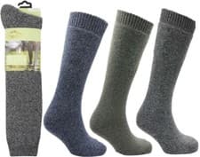 Image of Mens Extra Thick Wool Insulated Thermal Long Marl Wellington Boot Welly Socks