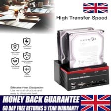 Image of External HDD Docking Station 2.5″/3.5″ IDE+SATA USB Dual Hard Drive Card Reader-