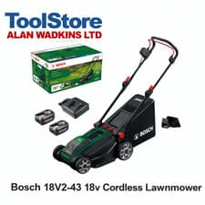 Image of Bosch ROTAK 18V2-43 18v Cordless 43cm Lawnmower 2 x 4.0ah Batteries & Charger