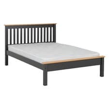 Image of Double Bed Frame 4ft 6in Monaco Grey and Oak Low Foot End Bedroom Furniture