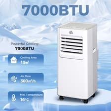 Image of 7000 BTU Mobile Air Conditioner Portable AC Unit w/ RC, for Bedroom, White