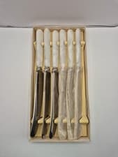 Image of Old Stock 6 Vintage Butter Knives By Leppington Cutlers Sheffield Firth Brearley