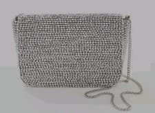 Image of Accessorize beaded clutch bag in silver