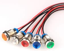 Image of 5Pcs 10Mm AC/DC 12-24V LED Metal Indicator Light Waterproof Signal Lamp with Wir