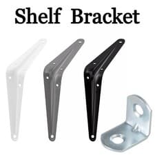 Image of London Style L Brackets � Traditional Metal Shelf Supports, White & Grey 3"�14"