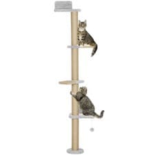Image of Wall Mounted Cat Shelves with 4 Climbing Platforms for Indoor, Light Grey
