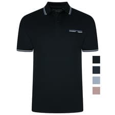 Image of KAM Polo Shirt Tipped Collar and Cuff Cotton Pocket Men's Plus Size 2XL-8XL 5537