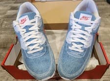 Image of Nike Air Max 90 SE Denim Shoes DV2120 900 Blue Denim Red Habanero Sz 12 DS