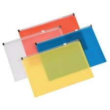 Image of Q-Connect Document Zip School Office Wallet A4 Assorted (Pack of 20) KF16552