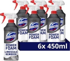Image of Domestos Power Foam Limescale Remover Toilet & Bathroom Cleaner 6x450ml