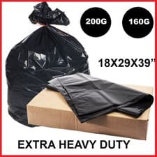 Image of BLACK HEAVY DUTY BIN LINERS BAGS RUBBISH WASTE REFUSE SACKS 200G 160G STRONG